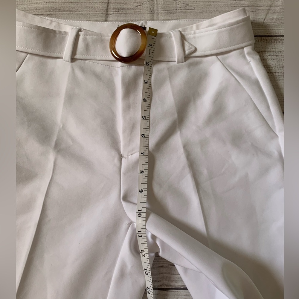 Crosby White Belted Cropped Wide Leg Pants - Picture 5 of 10